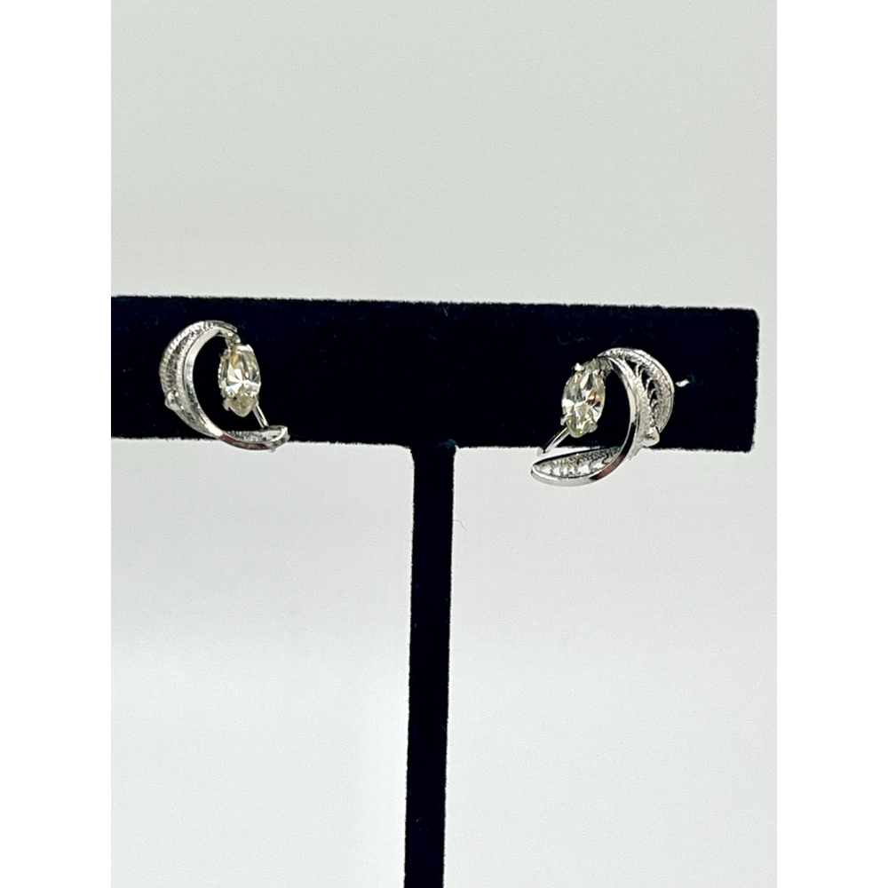 Vintage Sterling Silver Screw-Back Earrings | Mid-Century Filigree Design